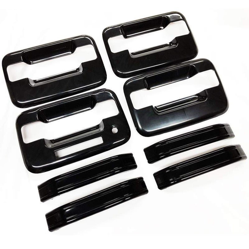 S SIZVER Ultra Finish Glossy-Black Series 8pcs Door Handle Covers with Keypad Compatible with 2004-2014 Ford F-150 Crew 4DR - Image 3